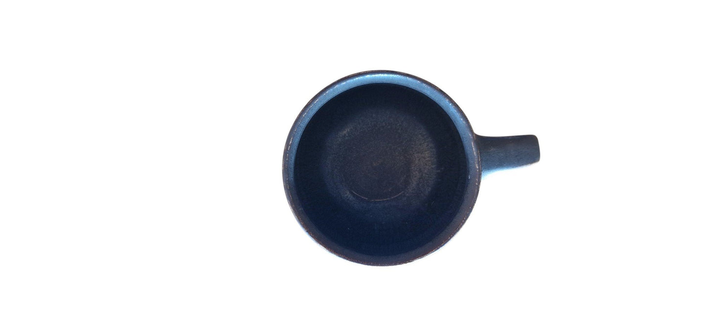 Handcrafted Ceramic Coffee Cup (With Handle) - Rust Brown